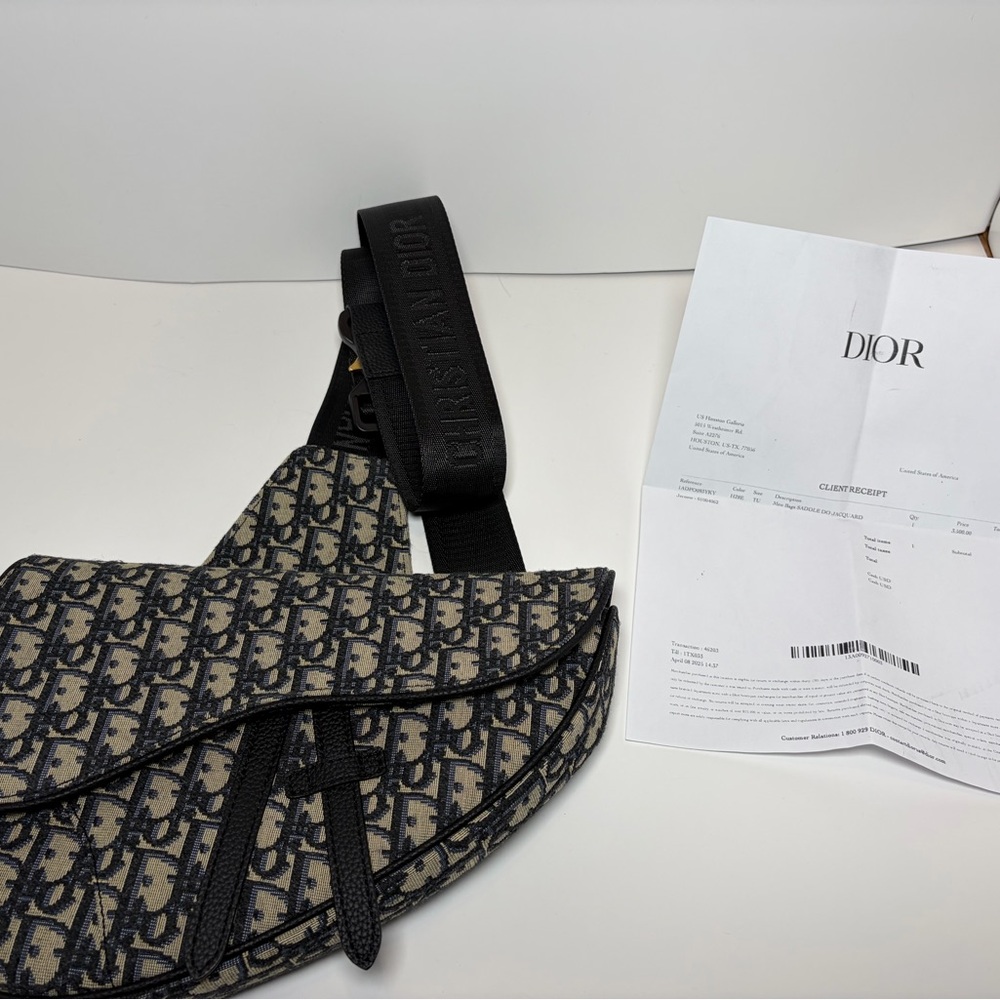 Christian Dior Saddle Bag in Black and Gray